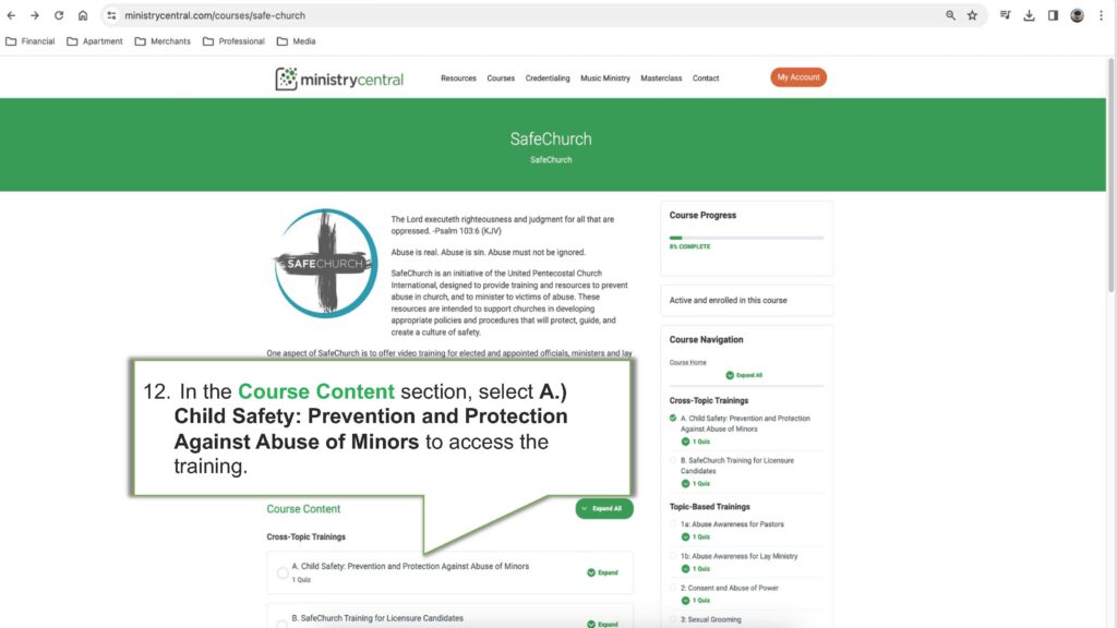 How to Access SafeChurch Trainings via Ministry Central_Page_11