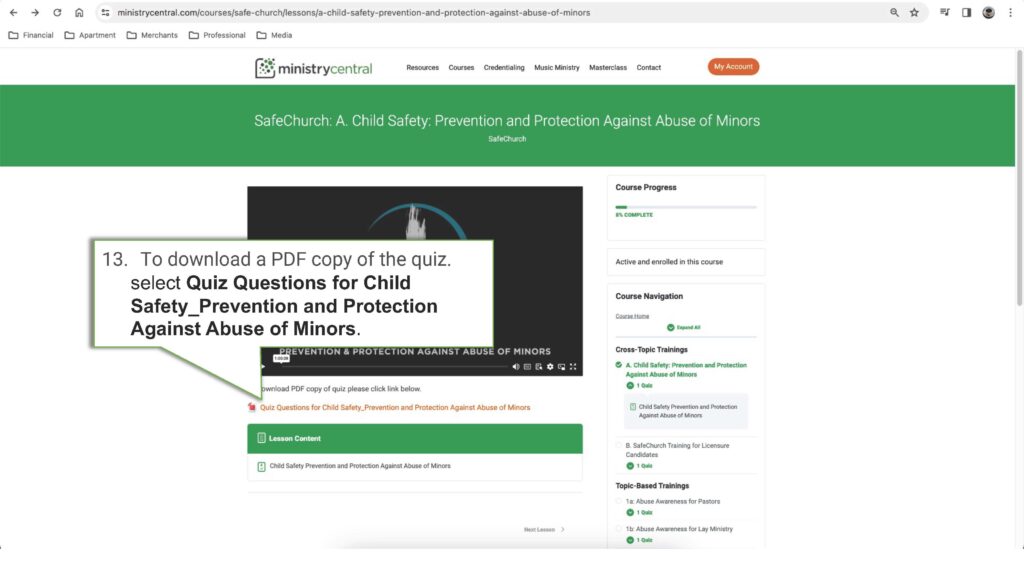 How to Access SafeChurch Trainings via Ministry Central_Page_13