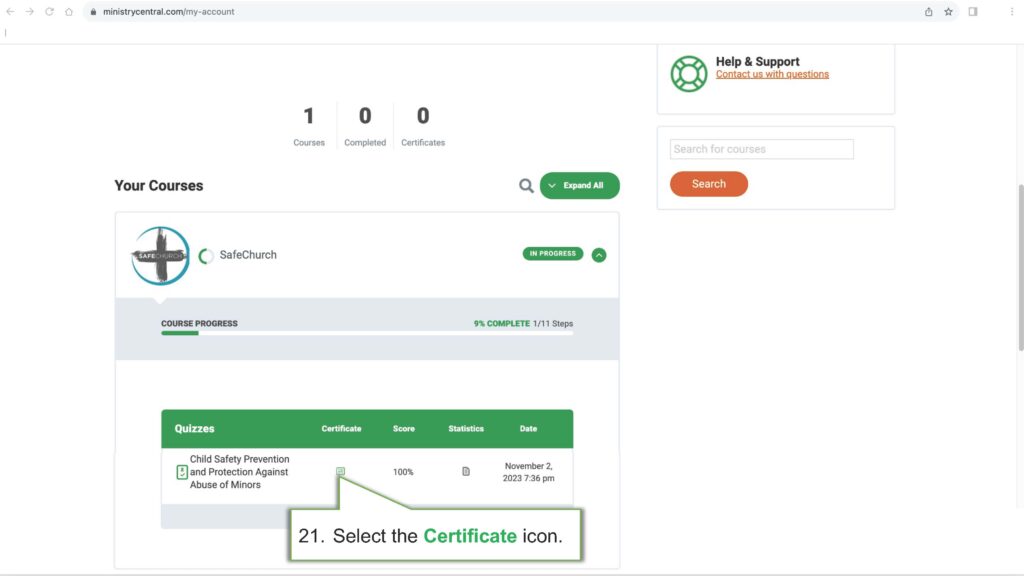 How to Access SafeChurch Trainings via Ministry Central_Page_21