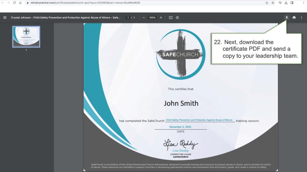 How to Access SafeChurch Trainings via Ministry Central_Page_22